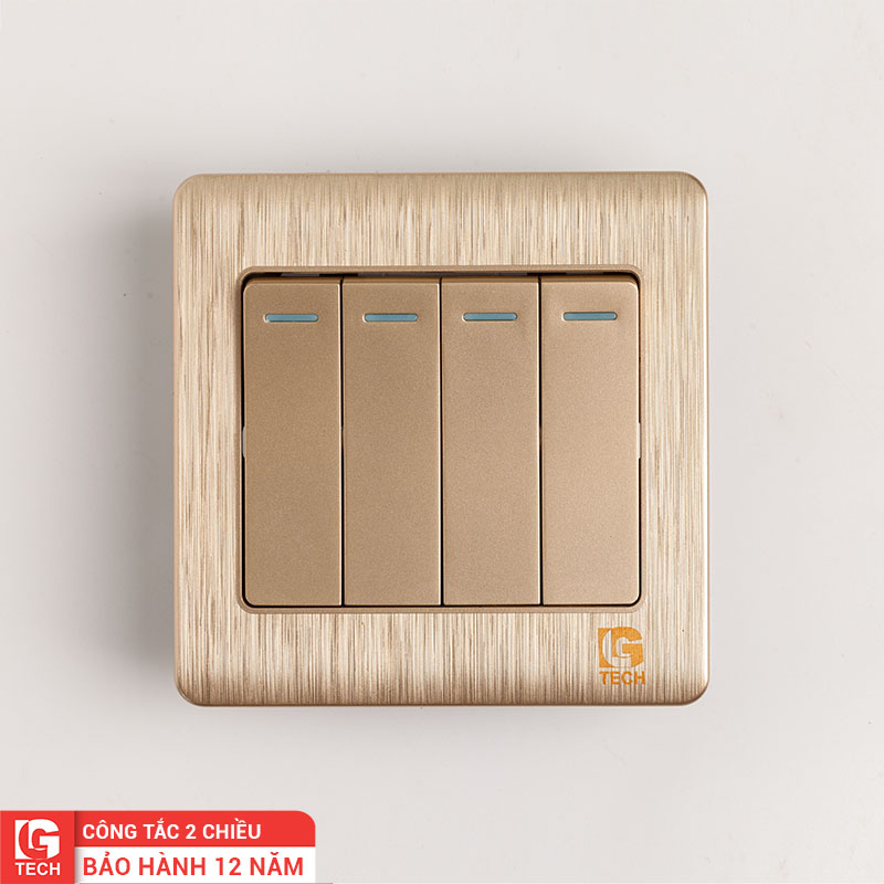 Công tắc điện bốn 2 chiều mạ vàng LG Tech mã LG-C60-004N