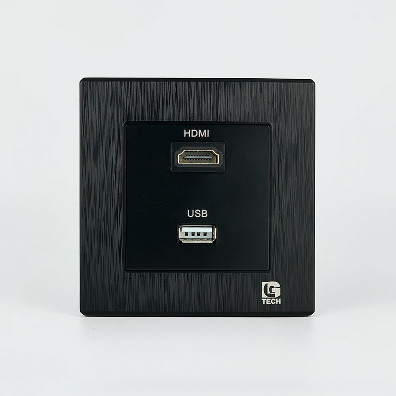 Ổ cắm USB và HDMI âm tường đa năng màu đen LG Tech LG-B21-055 1 Ổ cắm USB và HDMI âm tường đa năng màu đen LG Tech LG-B21-055