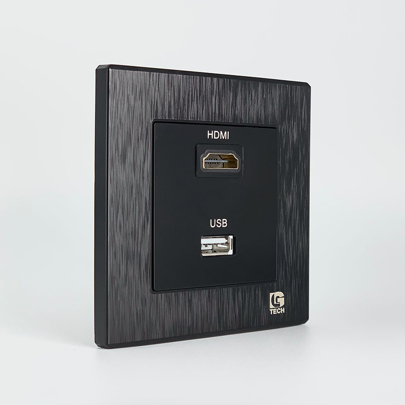 Ổ cắm USB và HDMI âm tường đa năng màu đen LG Tech LG-B21-055 2 Ổ cắm USB và HDMI âm tường đa năng màu đen LG Tech LG-B21-055
