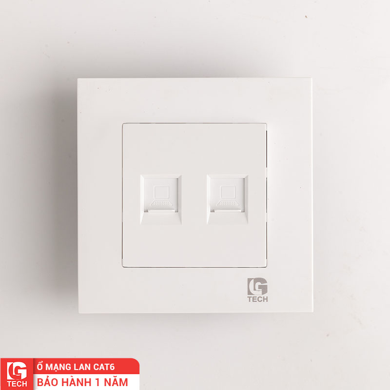 Ổ cắm mạng 2 cổng LAN CAT6 LG Tech LG-F21-056