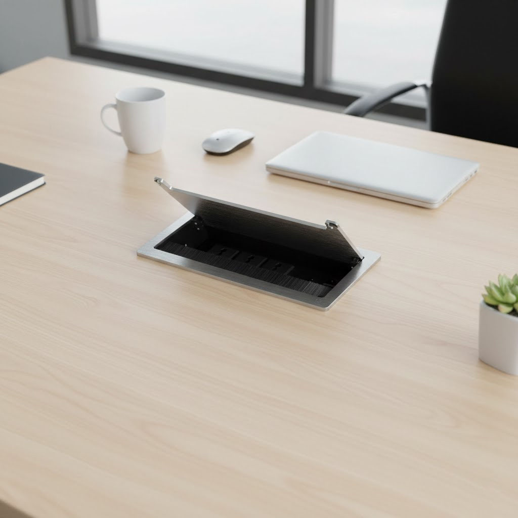 Ổ cắm điện gắn mặt bàn, màu đen LG Tech LG-L0211S 3