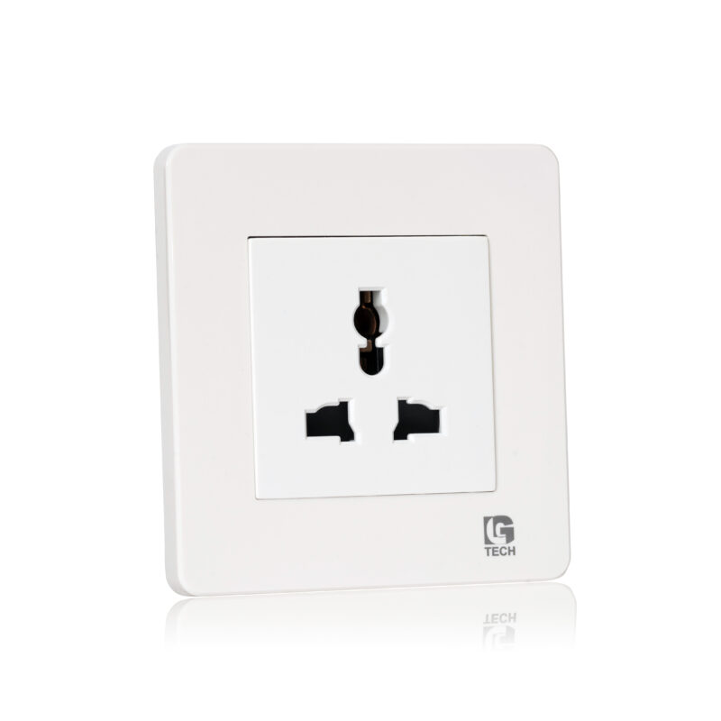 Ổ cắm điện 3 chấu tràn viền, chuẩn vuông, màu trắng LG Tech mã LG-AB-K1-054 1 Ổ cắm điện 3 chấu tràn viền, chuẩn vuông, màu trắng LG Tech mã LG-AB-K1-054