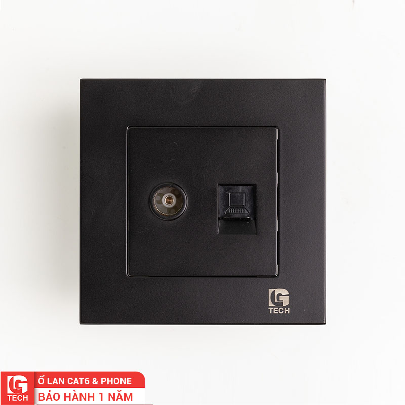 Ổ cáp đồng trục kết hợp LAN âm tường LG Tech LG-B20-034
