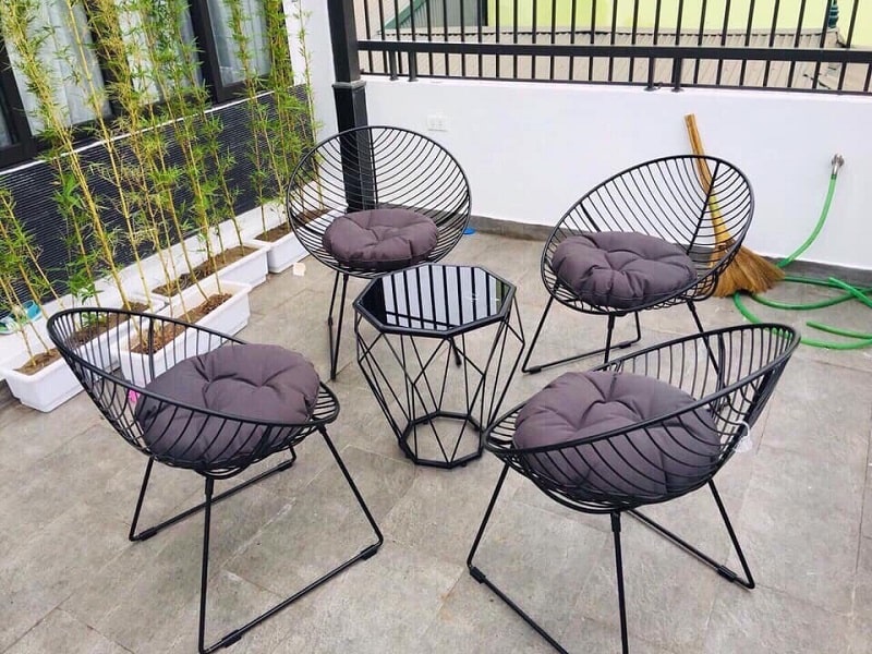 bàn ghế cafe bằng sắt