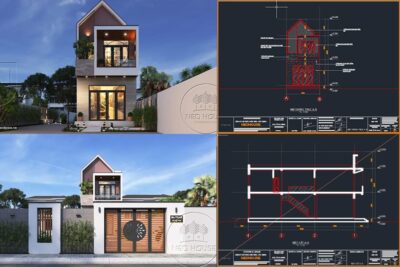 Mẫu Nhà Phố 2 Tầng 9x20m Có Sân Thượng 4 Phòng Ngủ 10