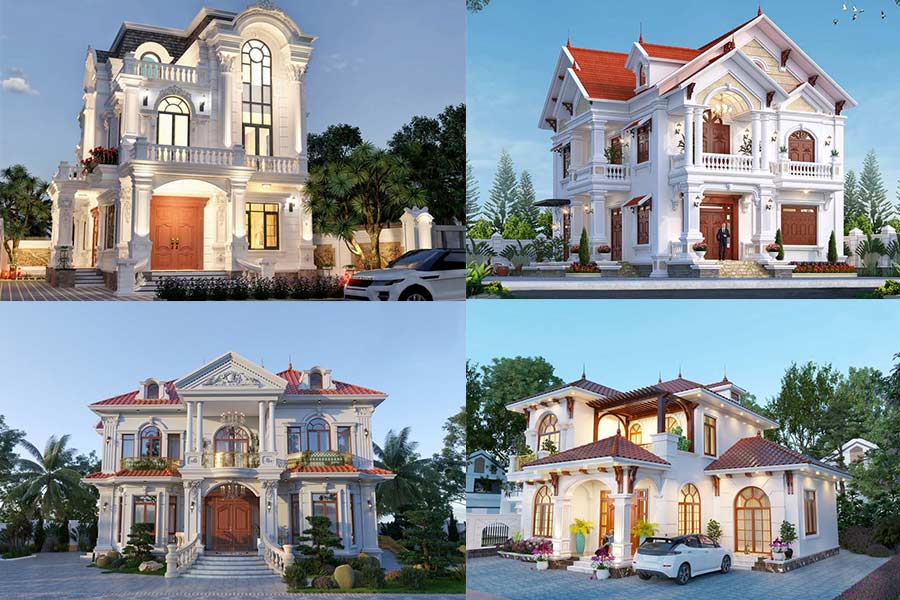 100+ Mẫu Thiết Kế Biệt Thự 2 Tầng Tân Cổ Điển Kiểu Pháp Đẹp