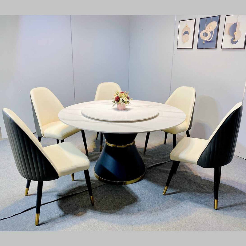 bộ bàn ăn tròn mặt đá