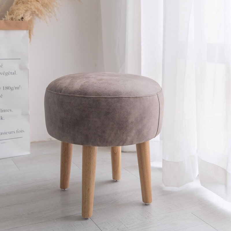 ghế gỗ tròn 4 chân màu trắng