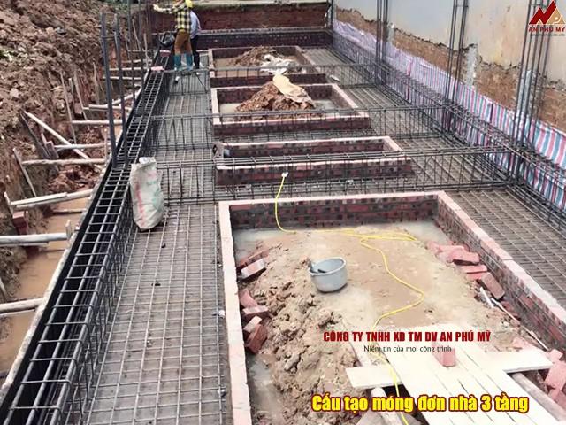 Cấu tạo móng đơn nhà 3 tầng