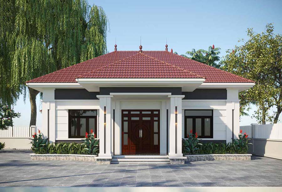 35+ Mẫu nhà cấp 4 mái tôn 5×20 đẹp hiện đại tiết kiệm chi phí 12 Nhà cấp 4 mái thái lợp mái tôn