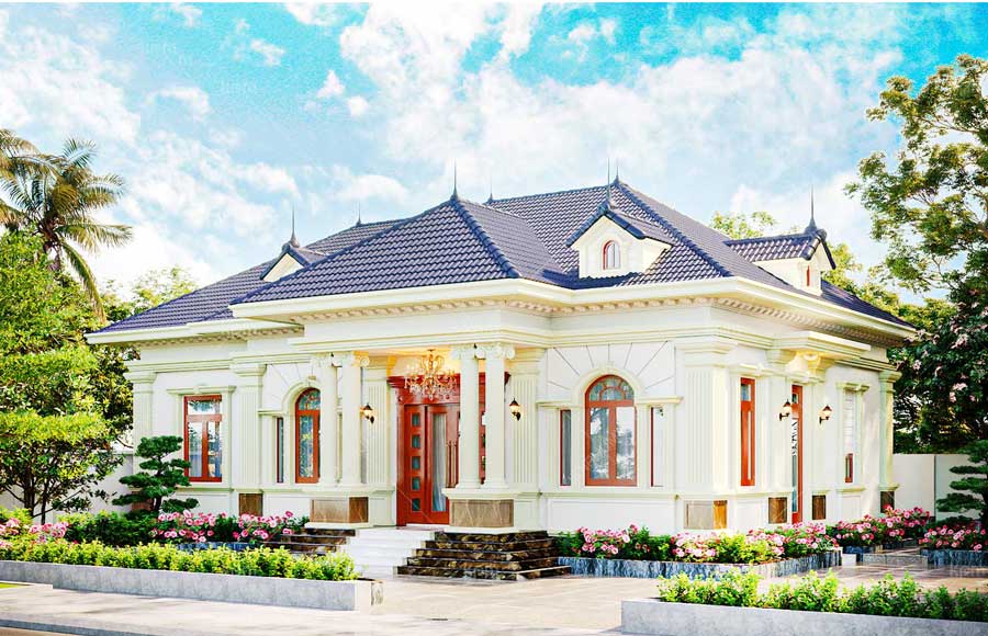 Top 99+ Mẫu nhà cấp 4 nông thôn đẹp, cách tân mới 2024 1 Mẫu nhà cấp 4 nông thôn tân cổ điển