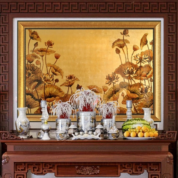 Top 99+ mẫu bàn thờ hút tài lộc và bình an cho gia chủ không thể bỏ qua 1 tranh-treo-ban-tho-18