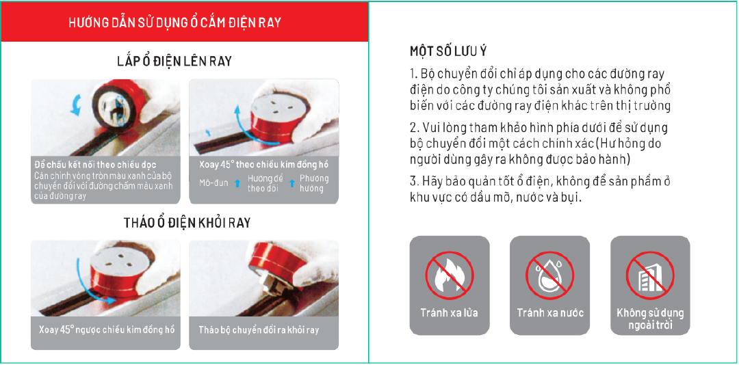 Hướng dẫn lắp đặt ổ cắm thanh ray LG Tech 2