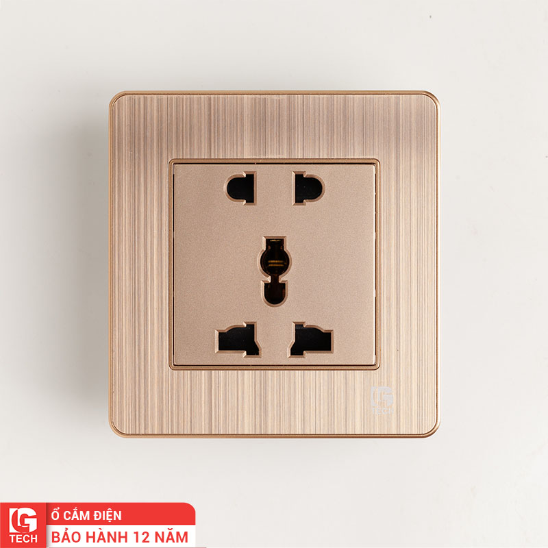 o cam dien ab-l-115 Ổ cắm điện 5 chấu tràn viền, màu đồng, chuẩn vuông LG Tech mã LG-AB-L-115 1