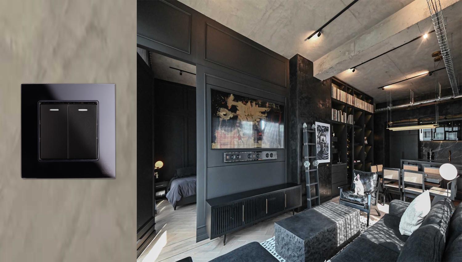 Công tắc đôi với bề mặt kính cường lực cao cấp 10