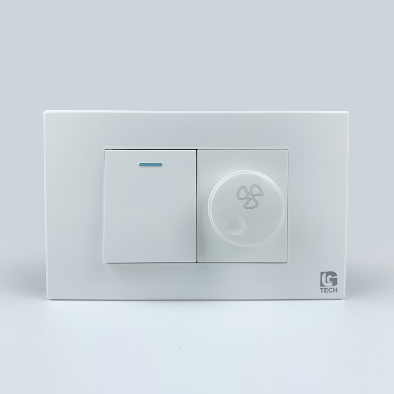 Mô đun công tắc đơn 2 chiều và công tắc quạt, size 36mm màu trắng LG Tech 1 Mô đun công tắc đơn 2 chiều và công tắc quạt, size 36mm màu trắng LG Tech