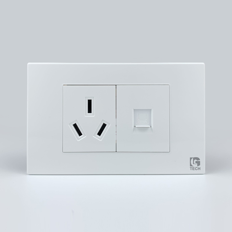 Mô đun ổ cắm chân chim và ổ mạng LAN CAT5, size 36mm màu trắng LG Tech 1 Mô đun ổ cắm chân chim và ổ mạng LAN CAT5, size 36mm màu trắng LG Tech
