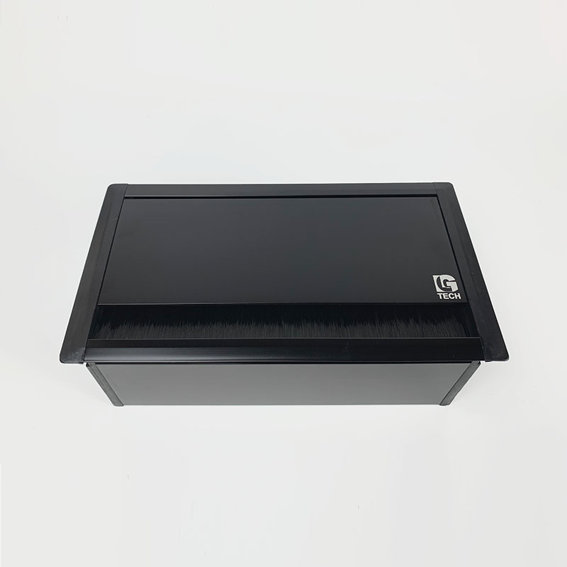 hop o cam dien am ban am san h2 b (2) Hộp ổ cắm điện âm bàn 2 ổ điện 86x86mm màu đen LG-H2B 2