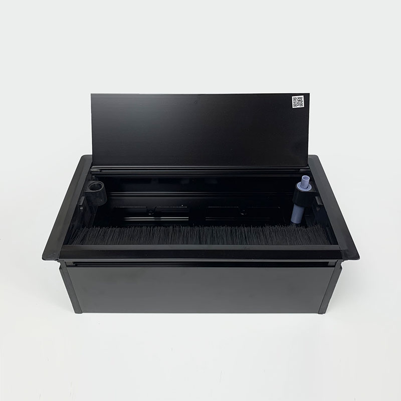 hop o cam dien am ban am san h2 b (5) Hộp ổ cắm điện âm bàn 2 ổ điện 86x86mm màu đen LG-H2B 5