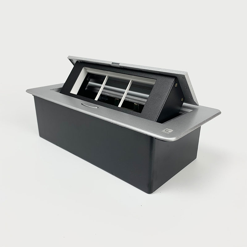 Ổ điện âm bàn cho bàn họp màu bạc LG-H6S 1 Ổ điện âm bàn cho bàn họp màu bạc LG-H6S