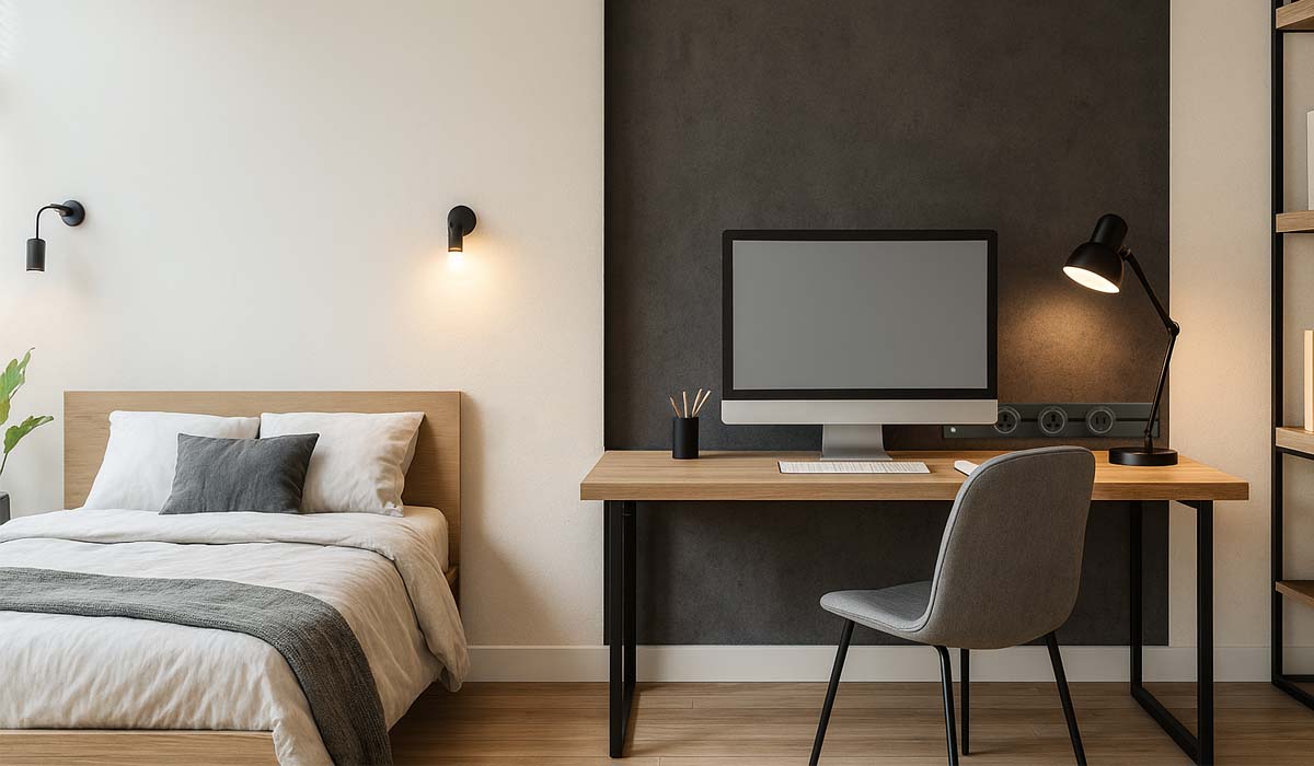 Tối ưu không gian nhỏ: Ứng dụng thực tế của ổ cắm ray trượt trong căn hộ studio 5