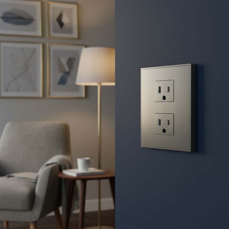 Ổ điện viền kim loại