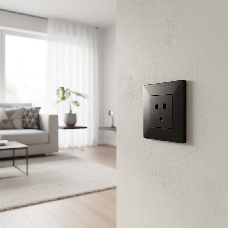 Xu hướng dùng ổ điện âm tường màu đen trong thiết kế nội thất tối giản 2 Ổ điện âm tường màu đen