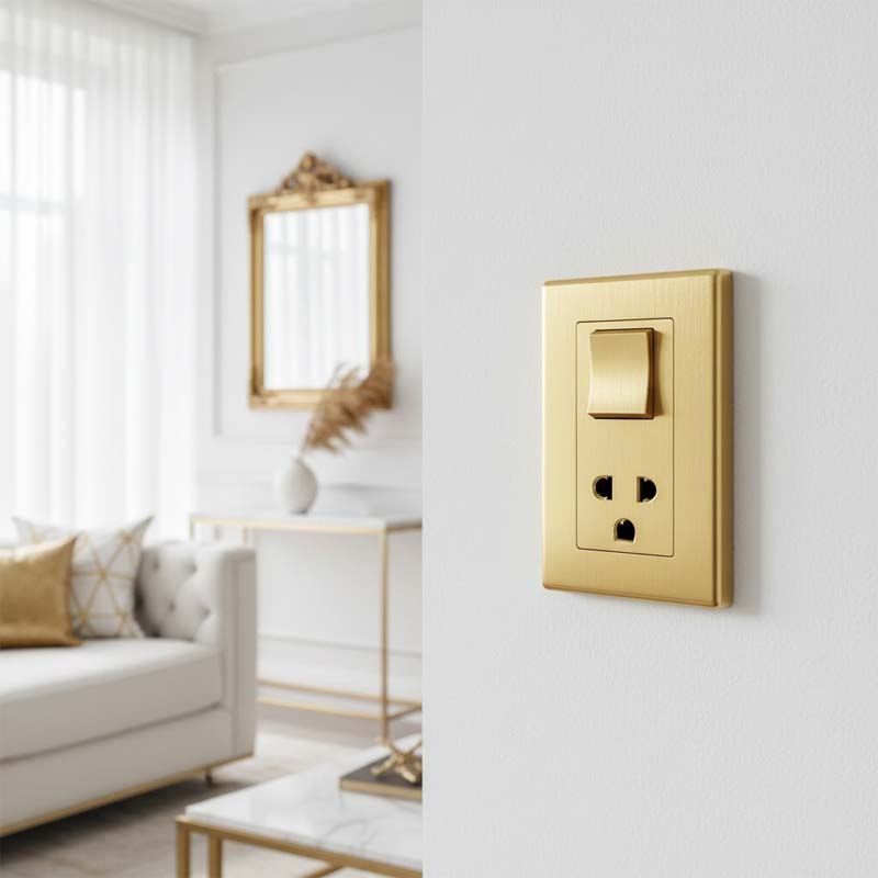 Ổ điện âm tường màu gold: Điểm nhấn cho không gian sang trọng và cao cấp 2 Ổ điện âm tường màu gold: Điểm nhấn cho không gian sang trọng và cao cấp