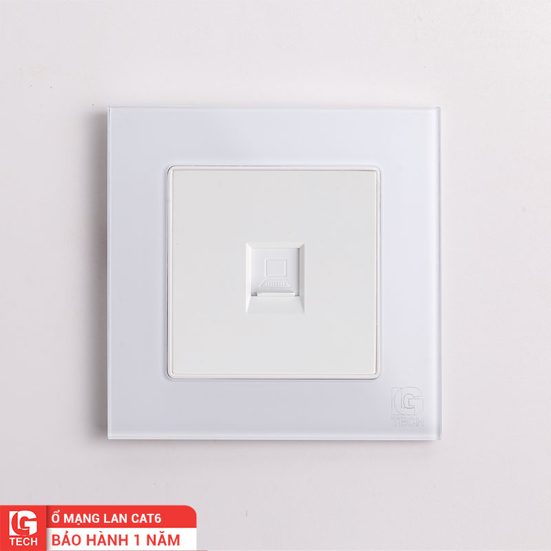Ổ cắm mạng âm tường LAN CAT6 viền kính LG-F71W-054