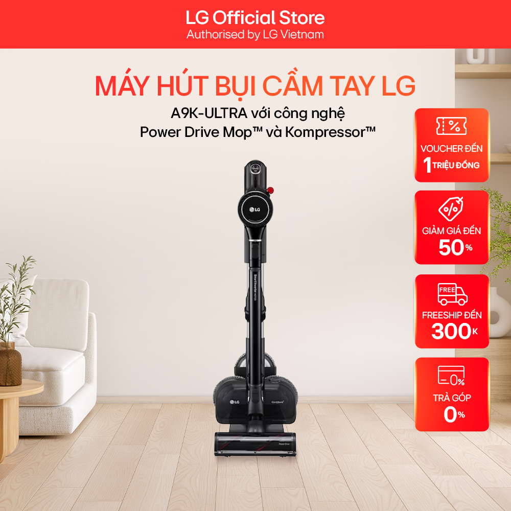Máy hút bụi cầm tay LG A9K-ULTRA với công nghệ Power Drive Mop™ và Kompressor™