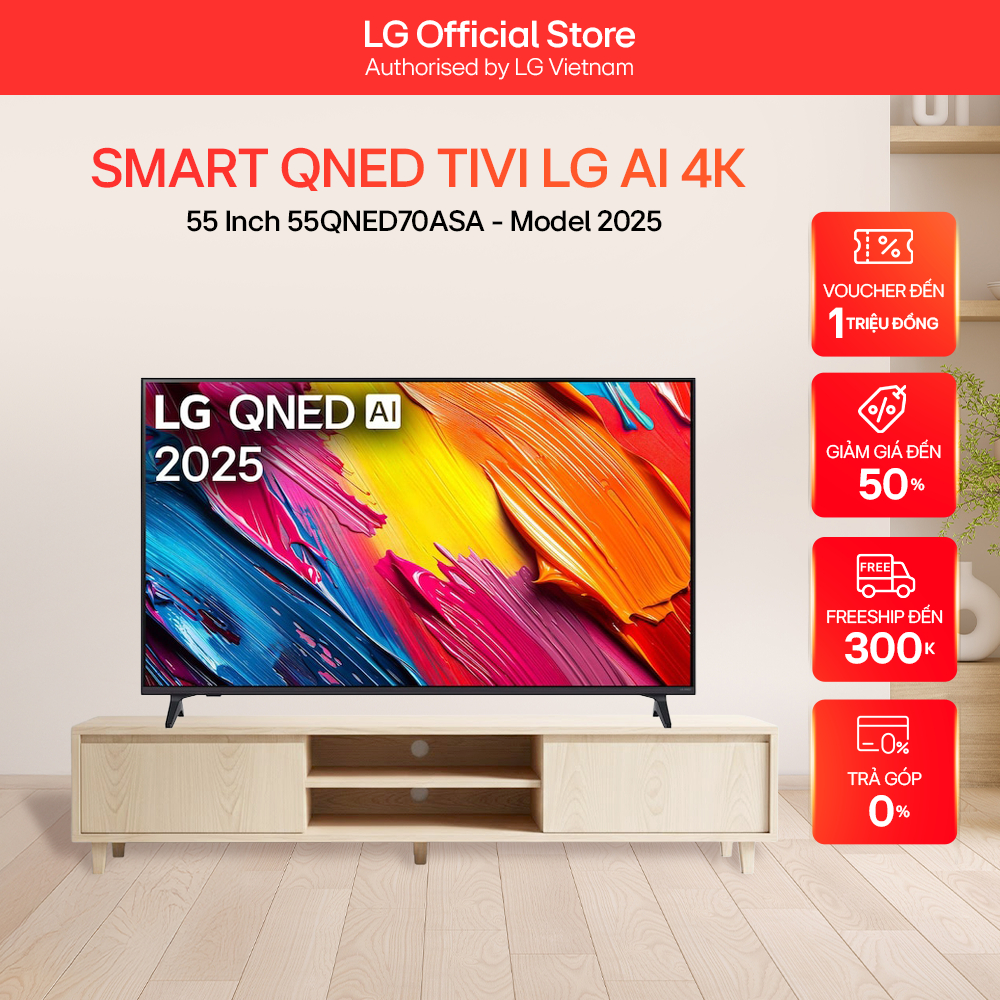 Smart QNED Tivi LG AI 4K 55 Inch 55QNED70ASA - Model 2025